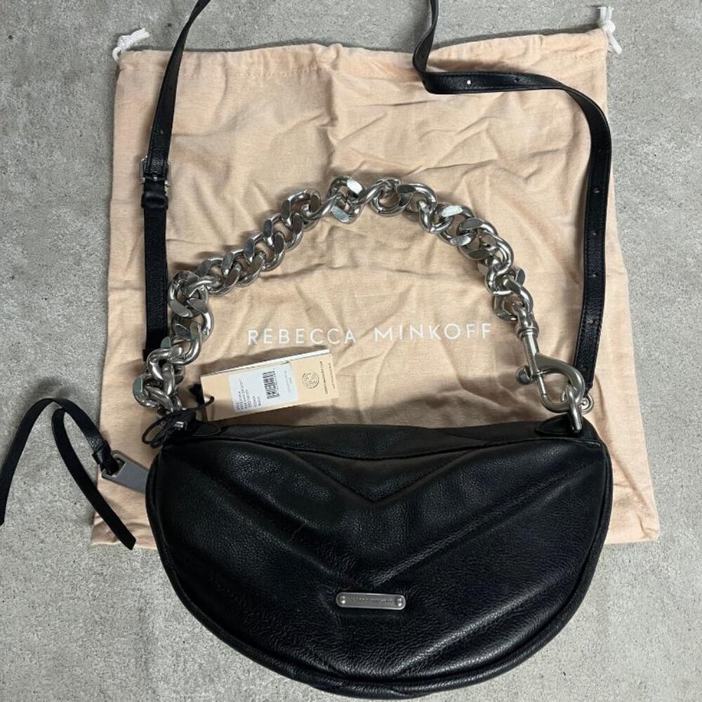 REBECCA MINKOFF Edie Maxi Crossbody - Black -Silver Hardware - BEAUTIFUL - NWT